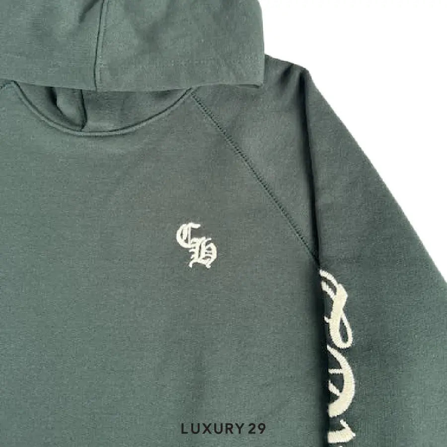 Chrome Hearts Embroidered CH Hoodie Green/White CHROME HEARTS