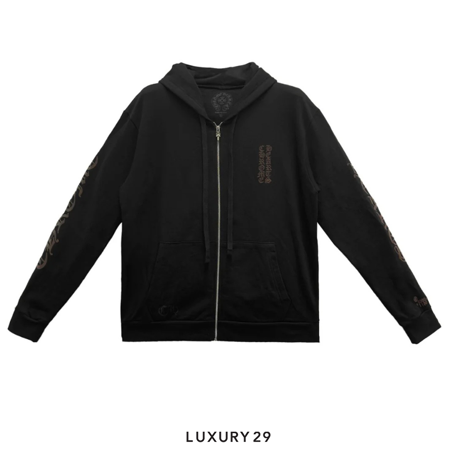 Chrome Hearts Glitter Arm Inside Zipped Hoodie Black/Brown CHROME HEARTS