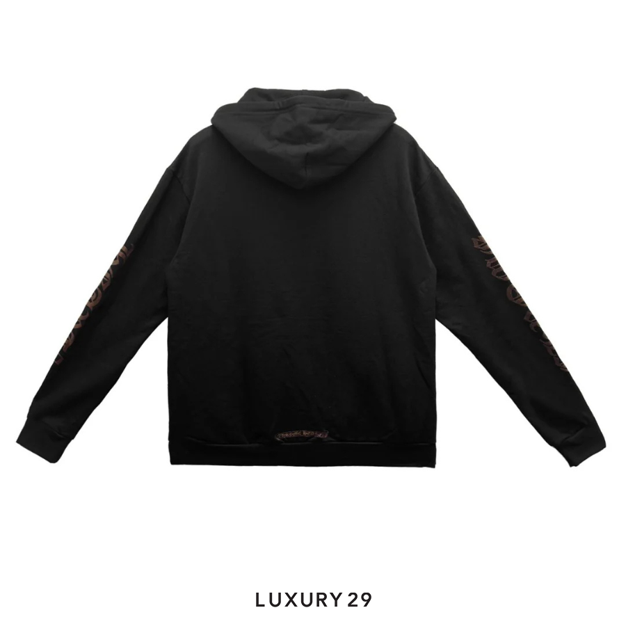 Chrome Hearts Glitter Arm Inside Zipped Hoodie Black/Brown CHROME HEARTS