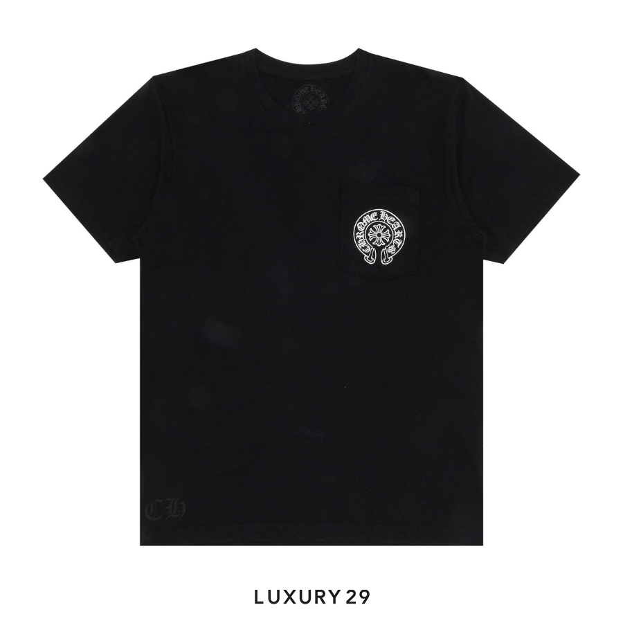 Chrome Hearts HorseShoe Logo The Heroes Project Pocket T-shirt Black CHROME HEARTS