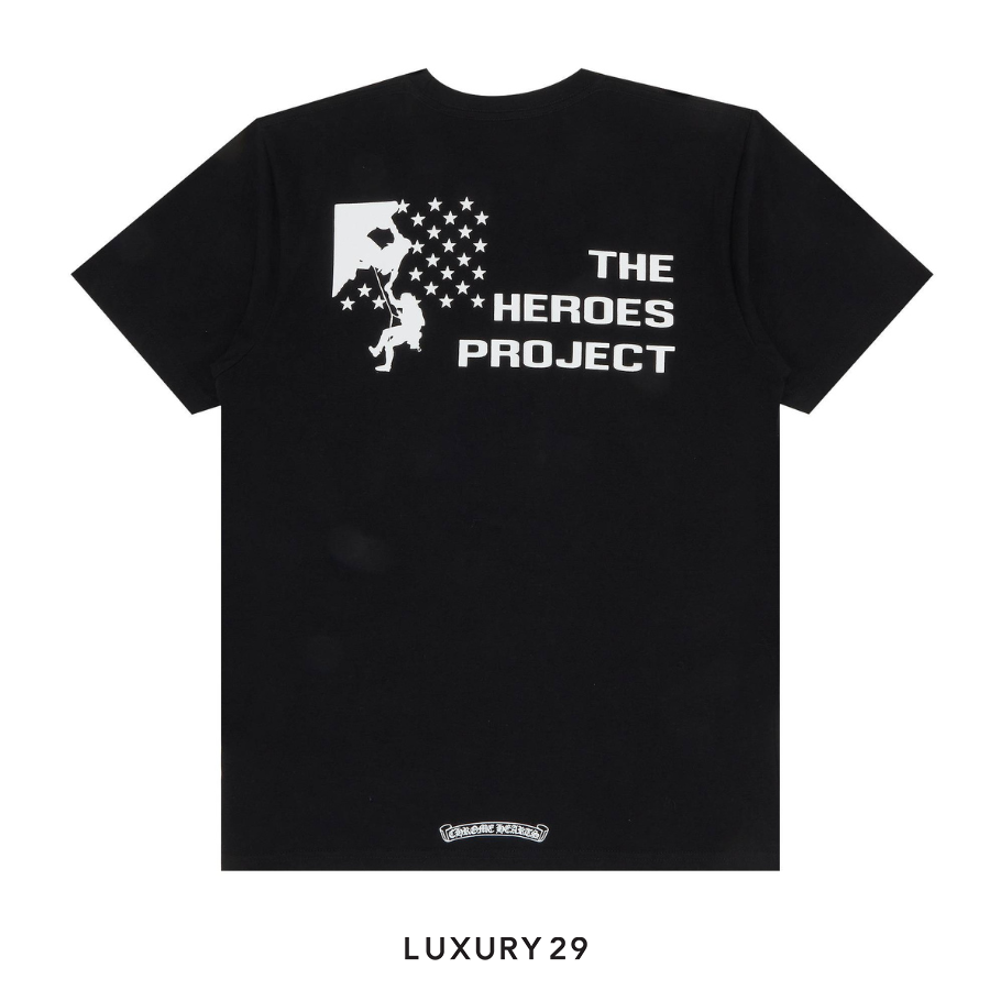 Chrome Hearts HorseShoe Logo The Heroes Project Pocket T-shirt Black CHROME HEARTS