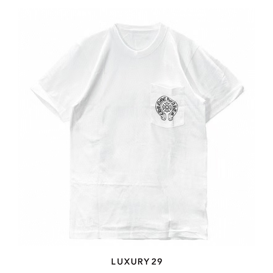 Chrome Hearts Las Vegas HorseShoe Logo Pocket T-Shirt White CHROME HEARTS