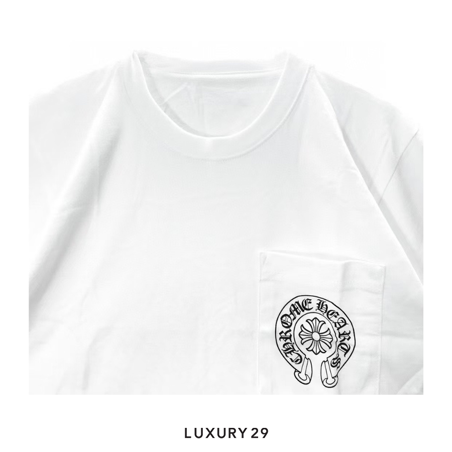 Chrome Hearts Las Vegas HorseShoe Logo Pocket T-Shirt White CHROME HEARTS