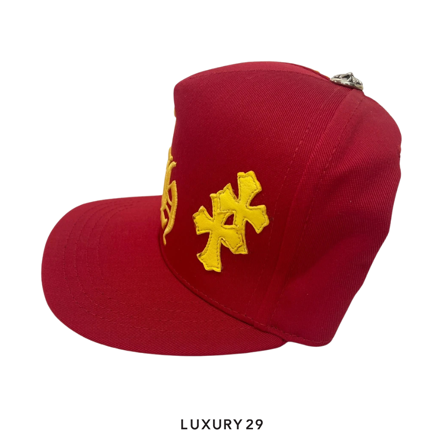 Chrome Hearts Leather Cross Patch Hat Red/Yellow CHROME HEARTS