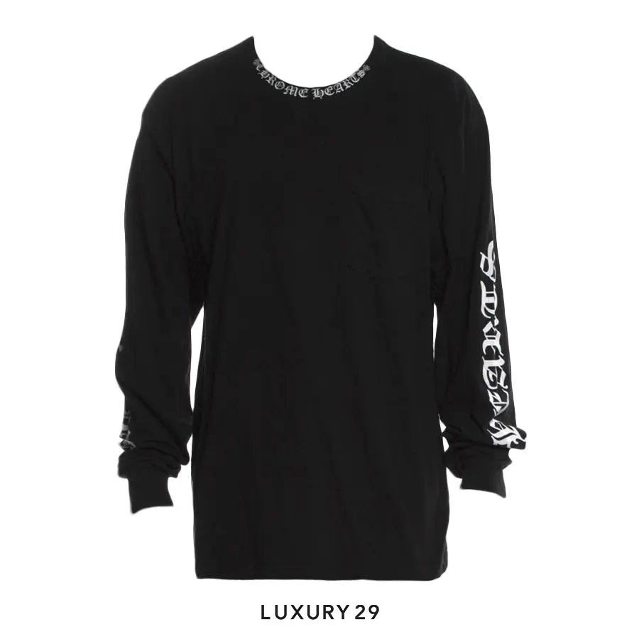 Chrome Hearts Neck Logo Henley T-Shirts