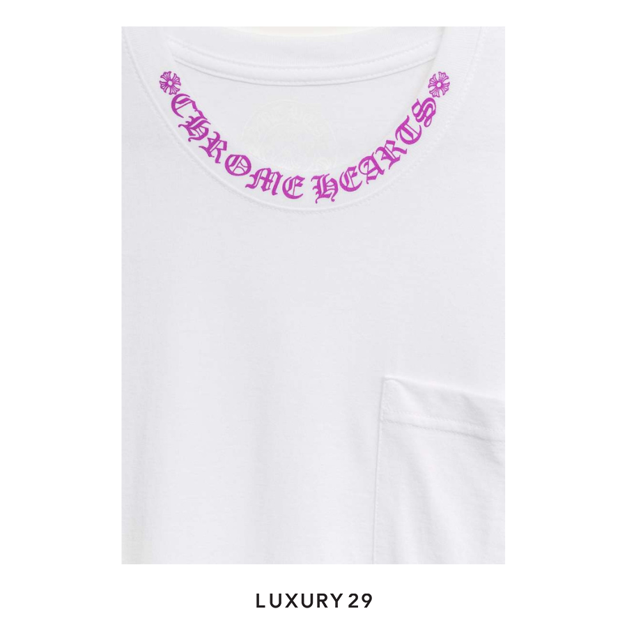 Chrome Hearts Neck Logo Pocket T-Shirt White/Purple CHROME HEARTS