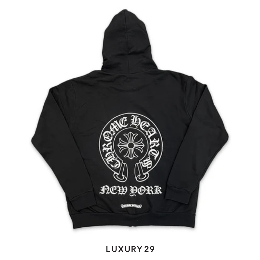 Chrome Hearts New York Horse Shoe Logo Hoodie Black CHROME HEARTS