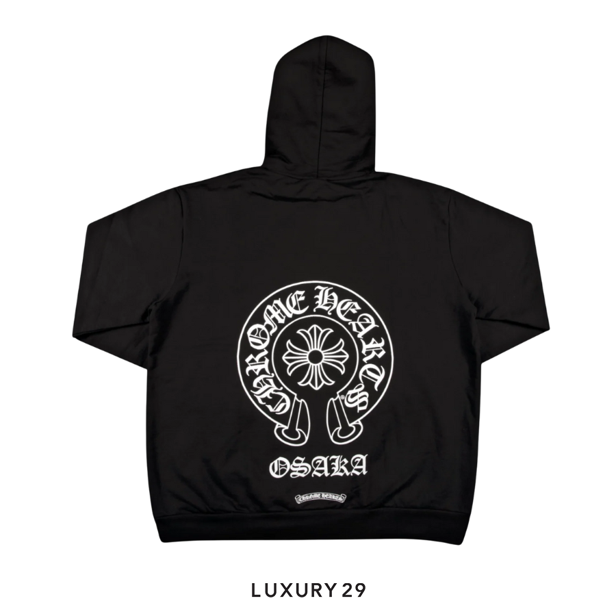 Chrome Hearts Osaka Horse Shoe Logo Zipped Hoodie Black CHROME HEARTS