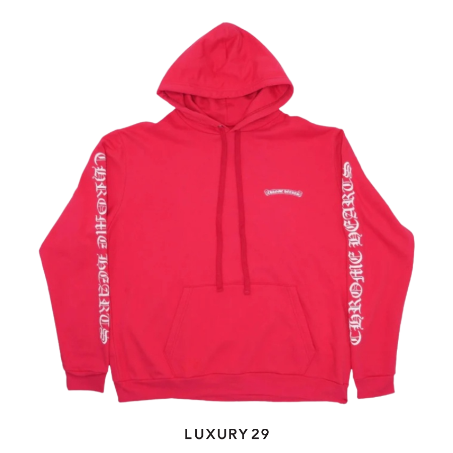 Chrome Hearts Scroll Logo Hoodie Red CHROME HEARTS