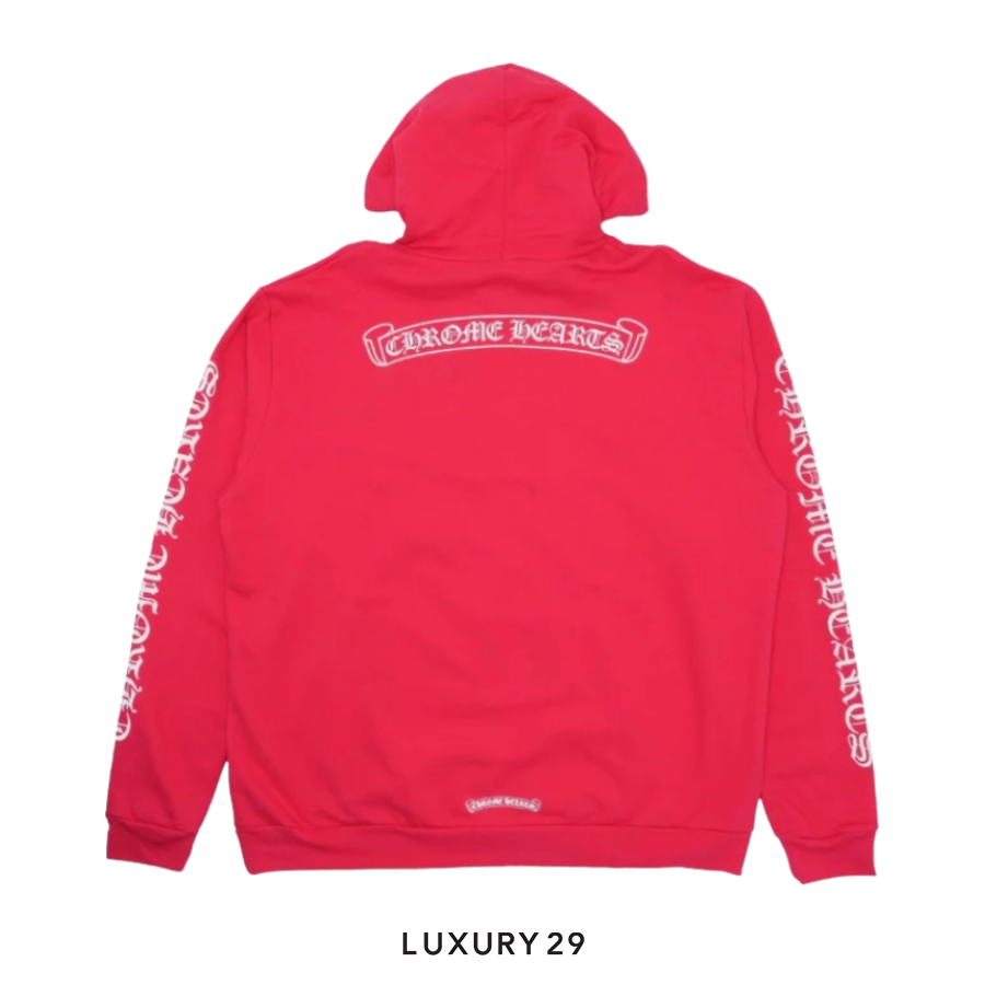 Chrome Hearts Scroll Logo Hoodie Red CHROME HEARTS