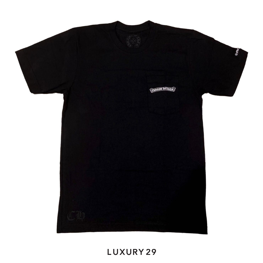 Chrome Hearts Scroll Logo Pocket T-Shirt Black CHROME HEARTS