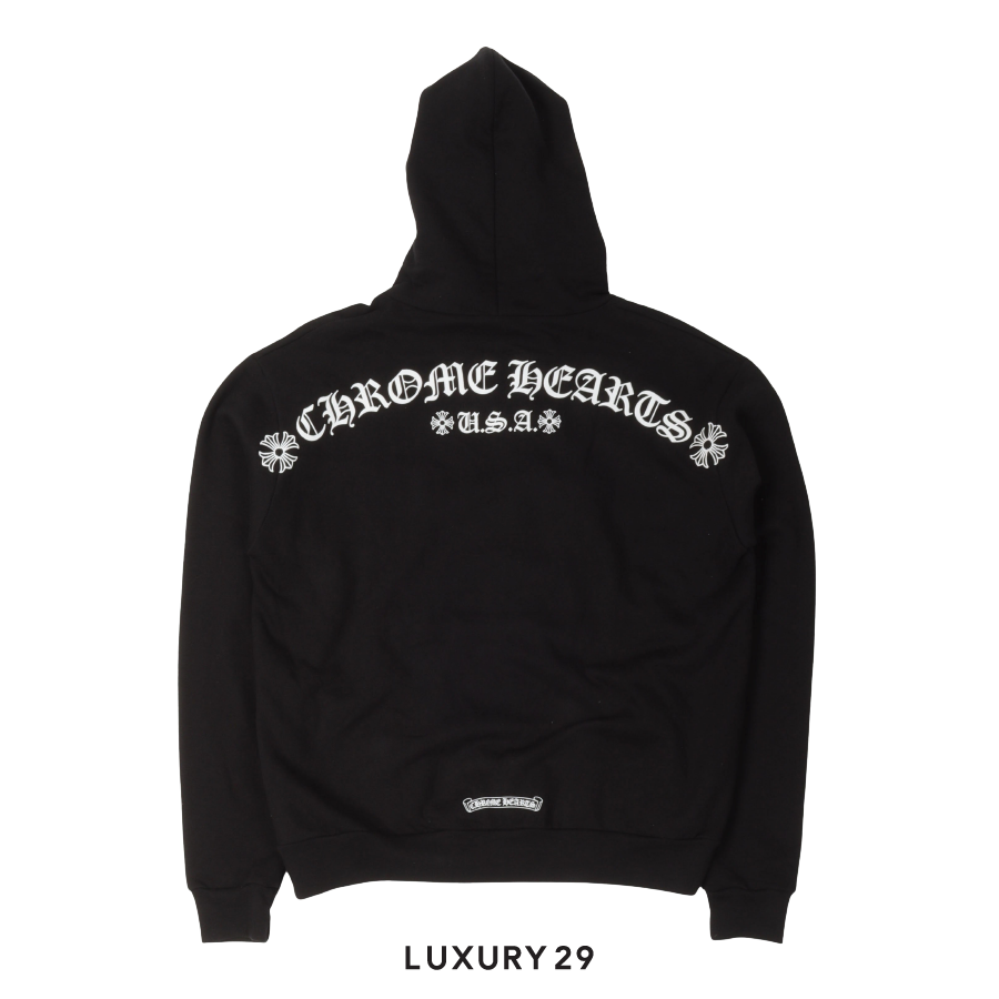 Chrome Hearts T Bar Logo Hoodie Black/White CHROME HEARTS