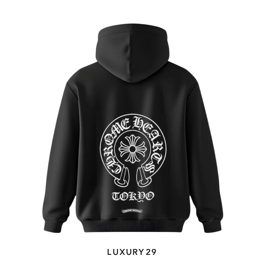 Chrome Hearts Tokyo HorseShoe Logo Hoodie Black - Luxury29
