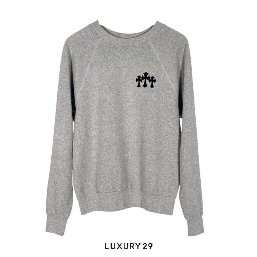Chrome Hearts Triple Cemetery Cross Crewneck CHROME HEARTS