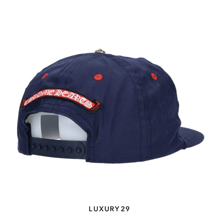 Chrome Hearts Triple Cross Embroidered Cap Navy CHROME HEARTS