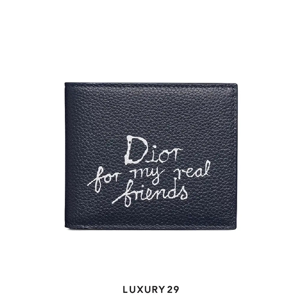 DIOR AND HYLTON NEL Bifold Wallet Navy Blue