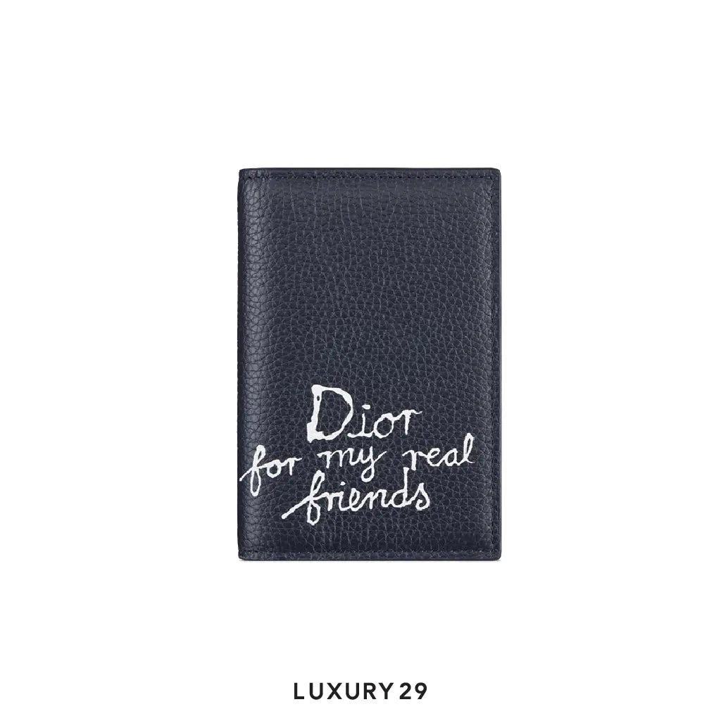 DIOR AND HYLTON NEL Vertical Bifold Card Holder Navy Blue