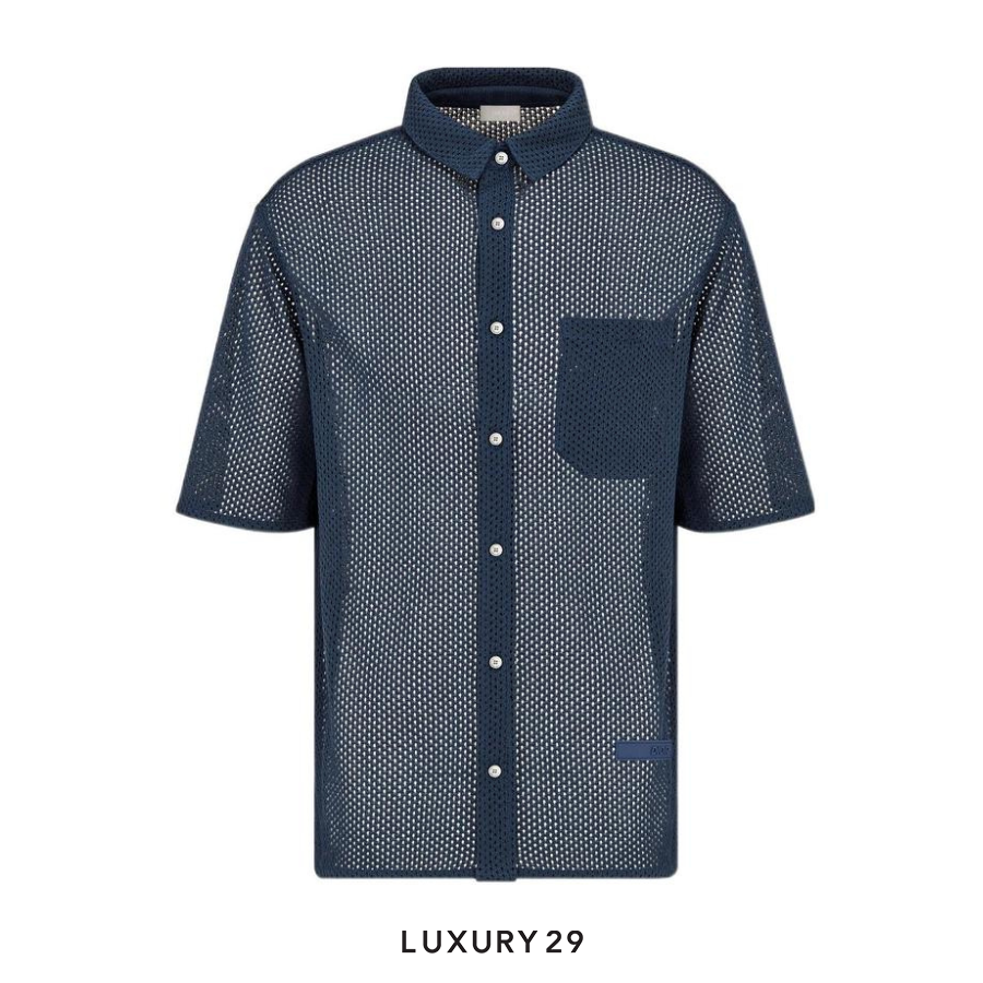 DIOR AND PARLEY Short-Sleeved Sweater In Blue DIOR
