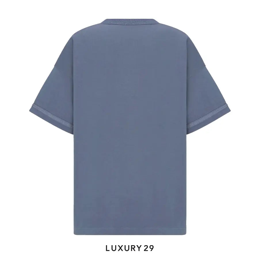 DIOR AND STONE ISLAND T-Shirt, Oversized Fit Blue Cotton Jersey DIOR