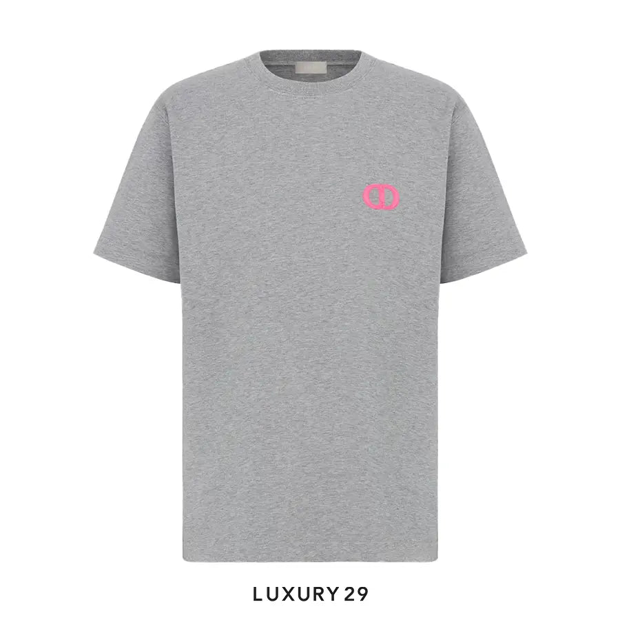DIOR CD Icon T-Shirt Relaxed Fit Cotton Jersey Gray