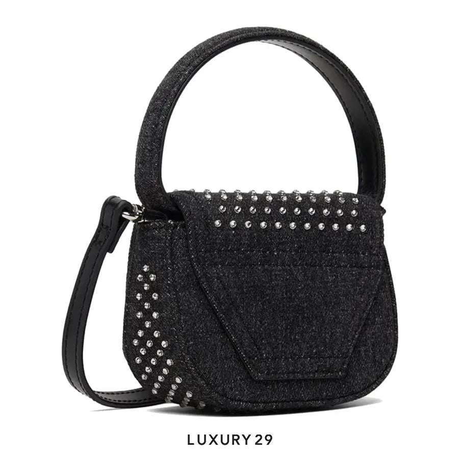 Diesel 1DR Xs-Iconic Mini Bag in Denim and Crystals Bag DIESEL