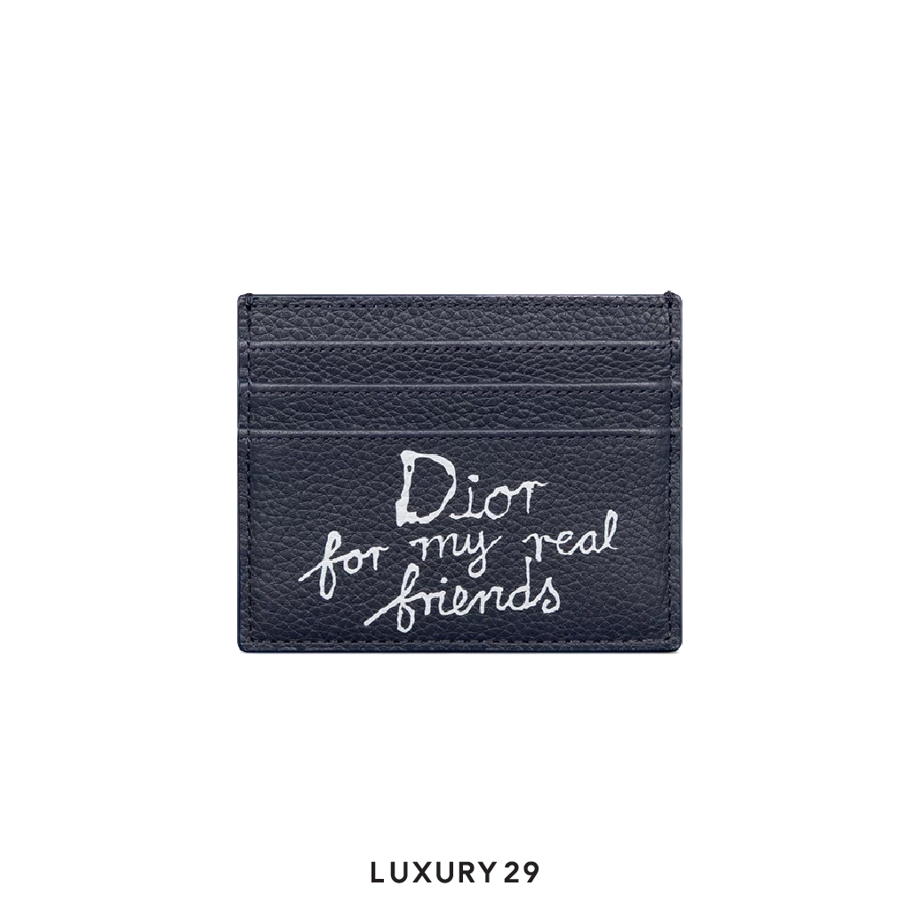 Dior And HYLTON NEL Card Holder Navy Blue DIOR