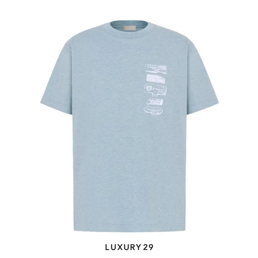 Dior Archives Labels T-Shirt, Relaxed Fit Blue