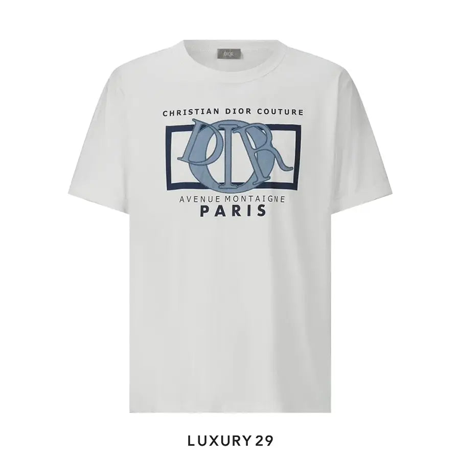 Dior Big O patch letter Logo print T-shirt short sleeve blanc