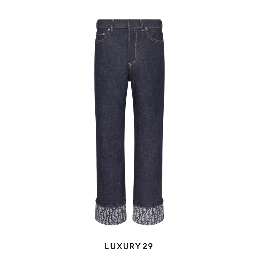 Dior Boyfriend Jeans Blue Cotton Denim with Dior Oblique Interior Blue DIOR