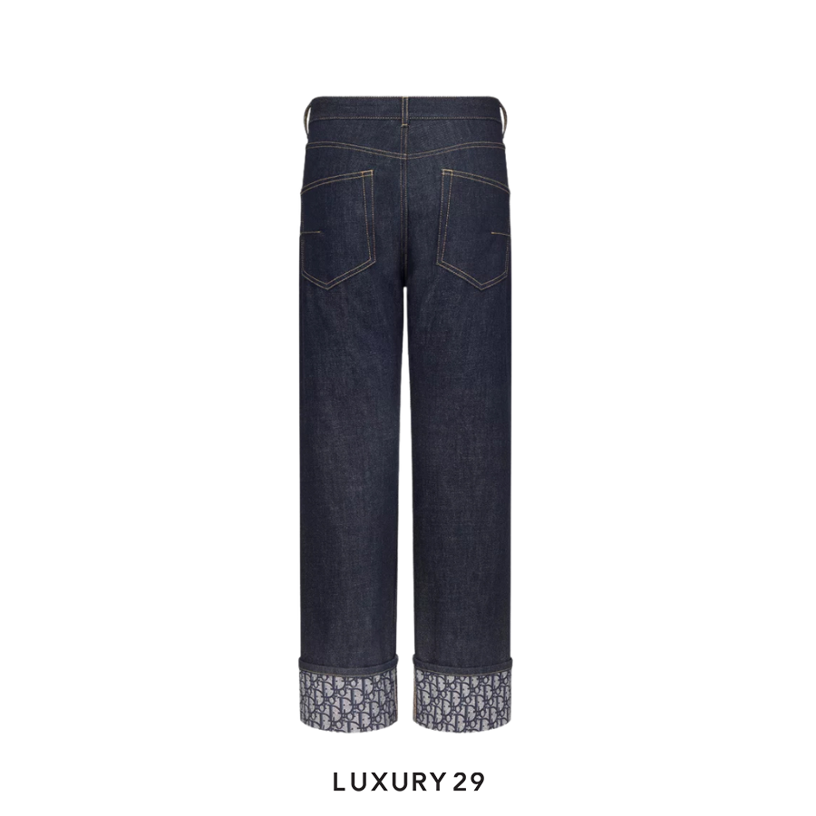 Dior Boyfriend Jeans Blue Cotton Denim with Dior Oblique Interior Blue DIOR