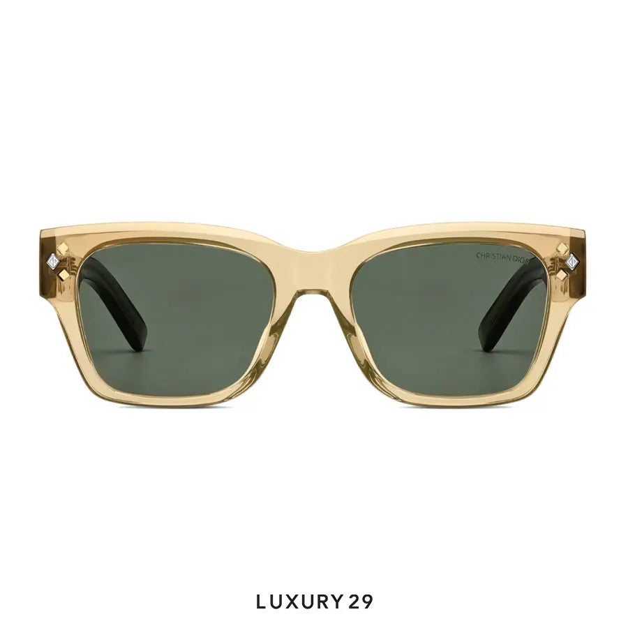 Dior CD Diamond S2I Translucent Yellow Rectangular Sunglasses