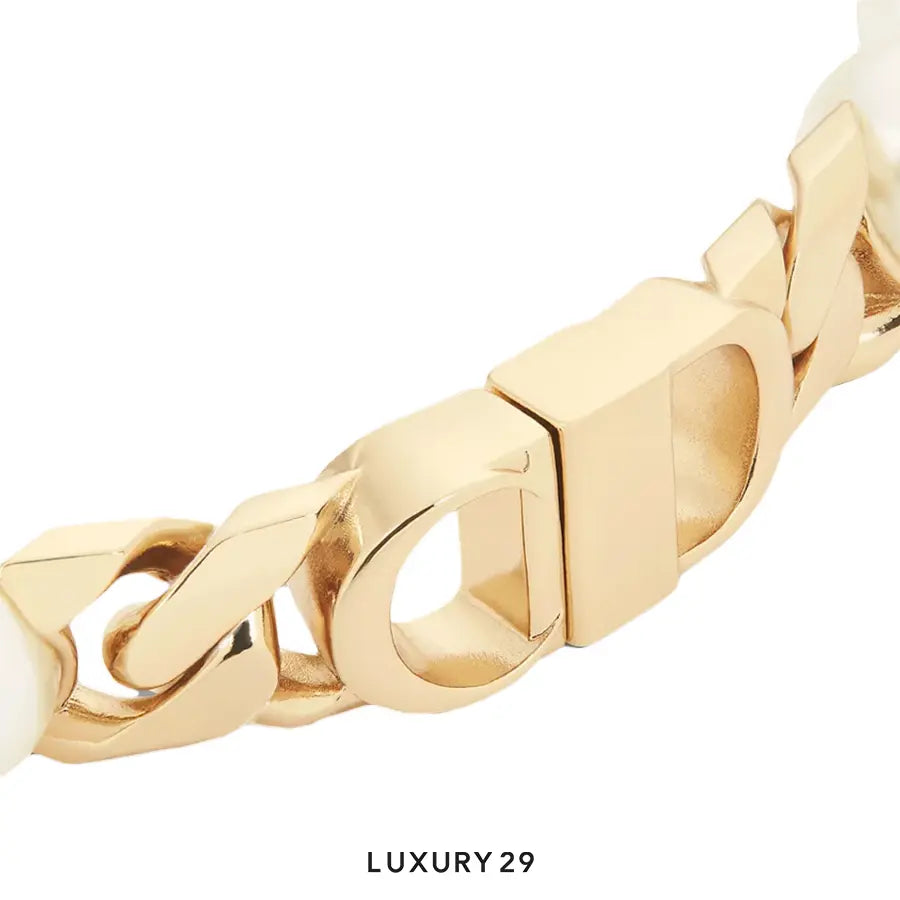 Dior CD Pearls Bracelet White Crystal Pearls and Gold-Finish Brass DIOR