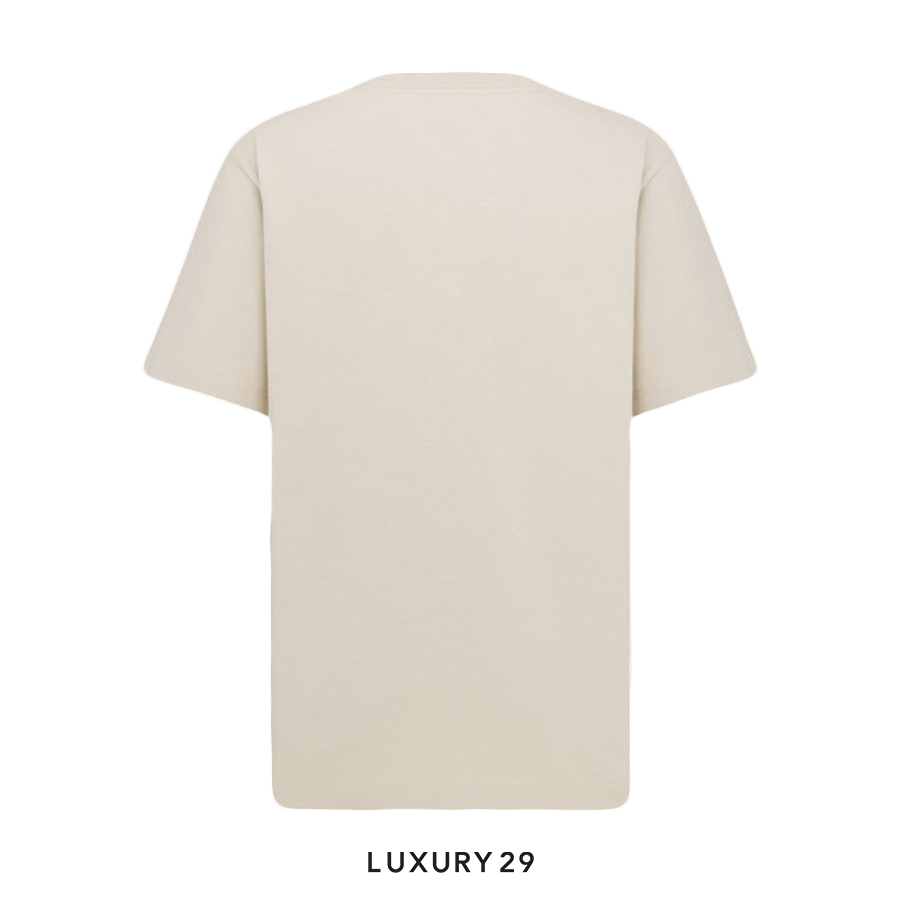 Dior Charm T-Shirt Relaxed Fit Beige Cotton Jersey DIOR