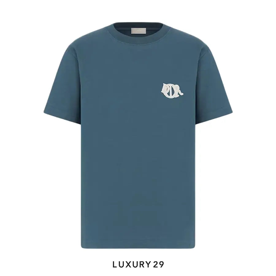 Dior Charm T-Shirt, Relaxed Fit Blue Cotton Jersey