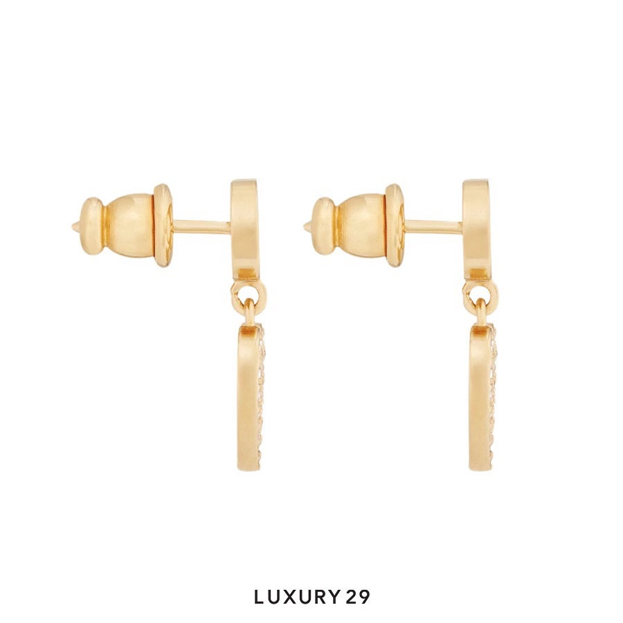 Dior Clair D Lune Earrings Gold-Finish Metal and Silver-Tone Crystals DIOR Luxury29