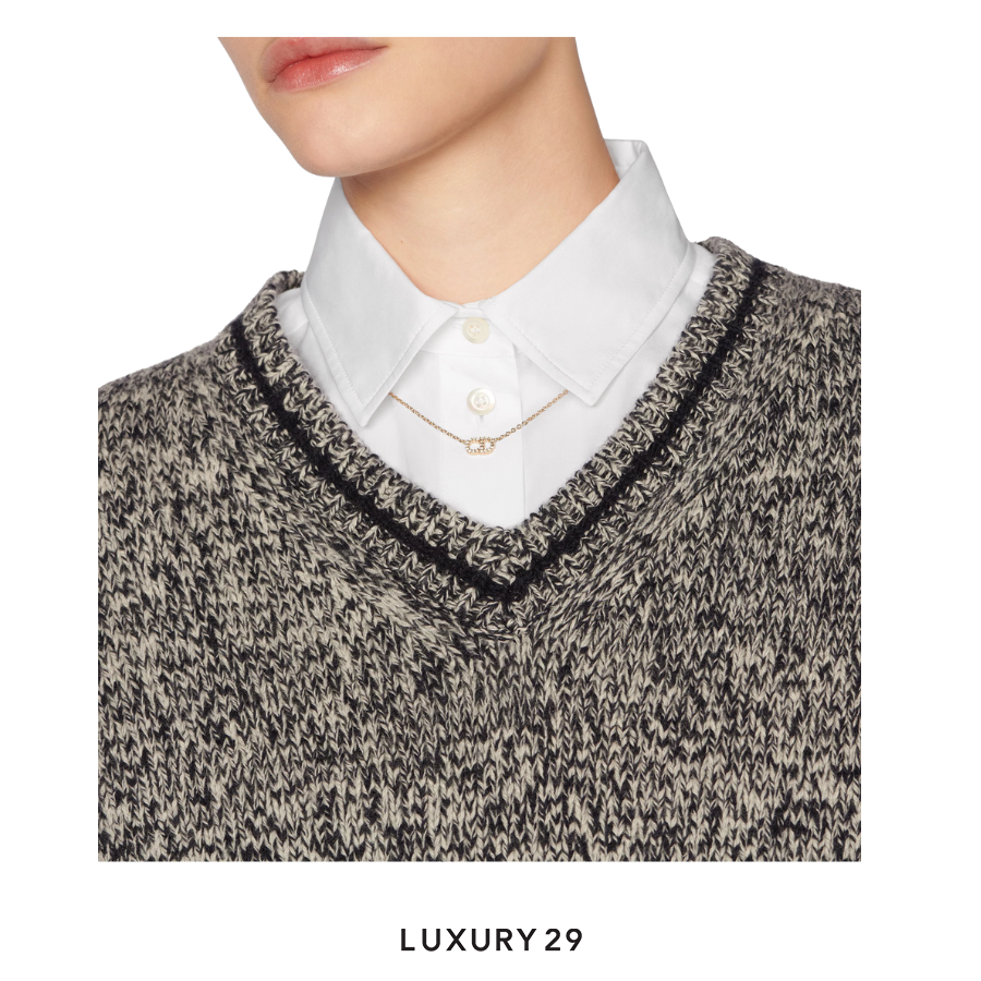 Dior Clair D Lune Necklace Gold-Finish Metal and White Crystals DIOR