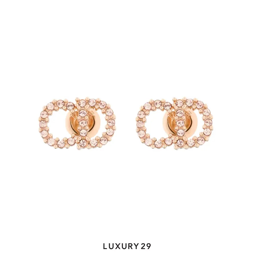 Dior Clair D Lune Stud Earrings Pink-Finish Metal and Pink Crystals