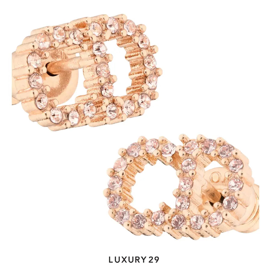 Dior Clair D Lune Stud Earrings Pink-Finish Metal and Pink Crystals
