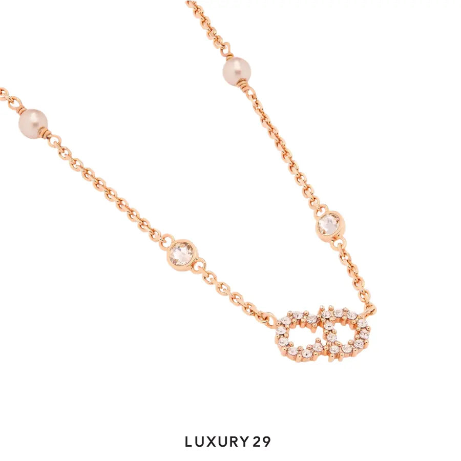 Dior Clair D Lune necklace Pink coated metal, pink resin pearls