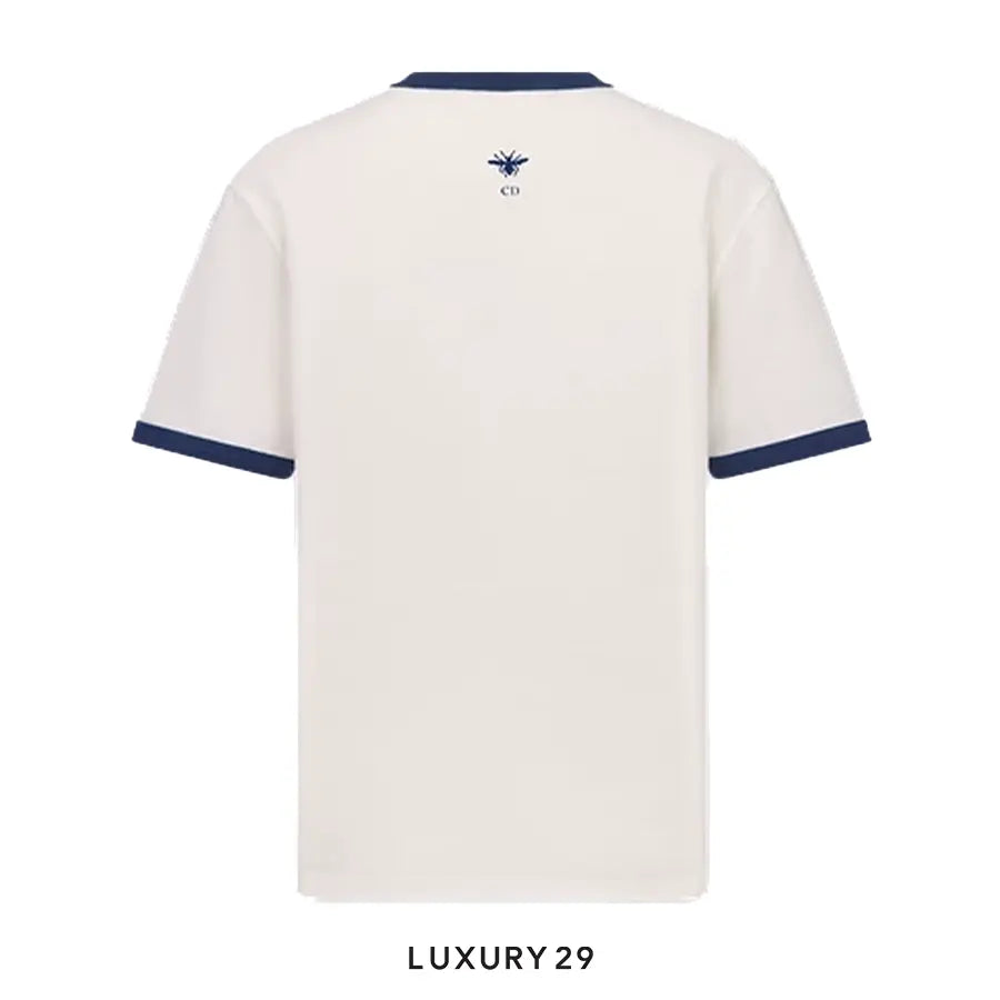 Dior Dio(r)White Cotton and Linen Jersey with Blue Miss Dior Graffiti Motif DIOR