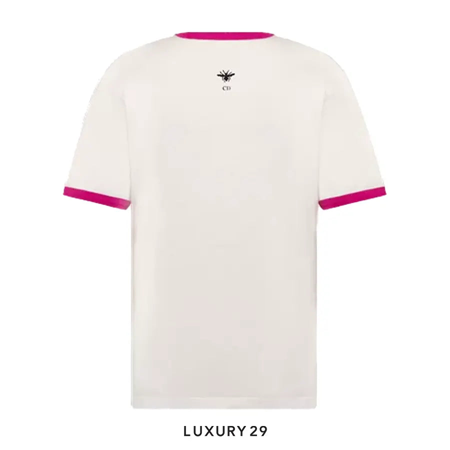 Dior Dio(r)White Cotton and Linen Jersey with Fuchsia Miss Dior Graffiti Motif DIOR