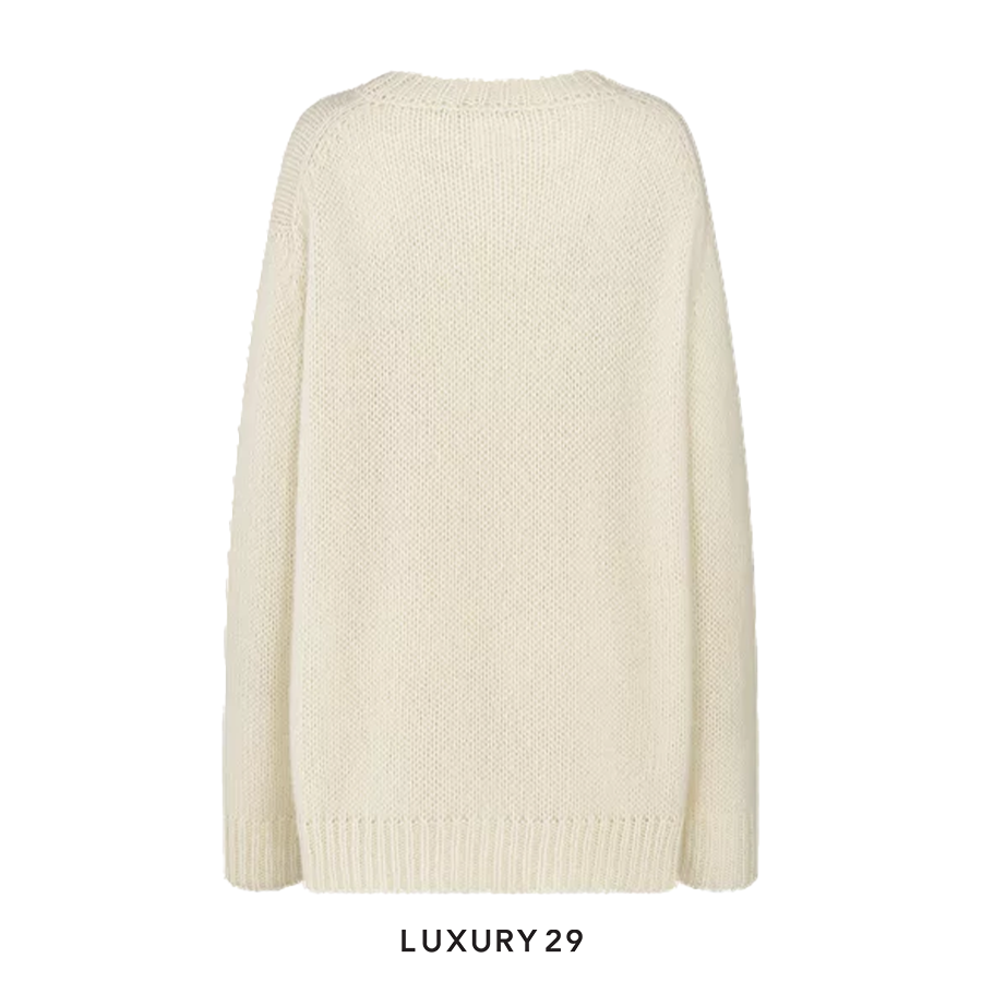 Dior Ecru Cashmere and Silk Knit with Black Miss Dior Graffiti Motif DIOR