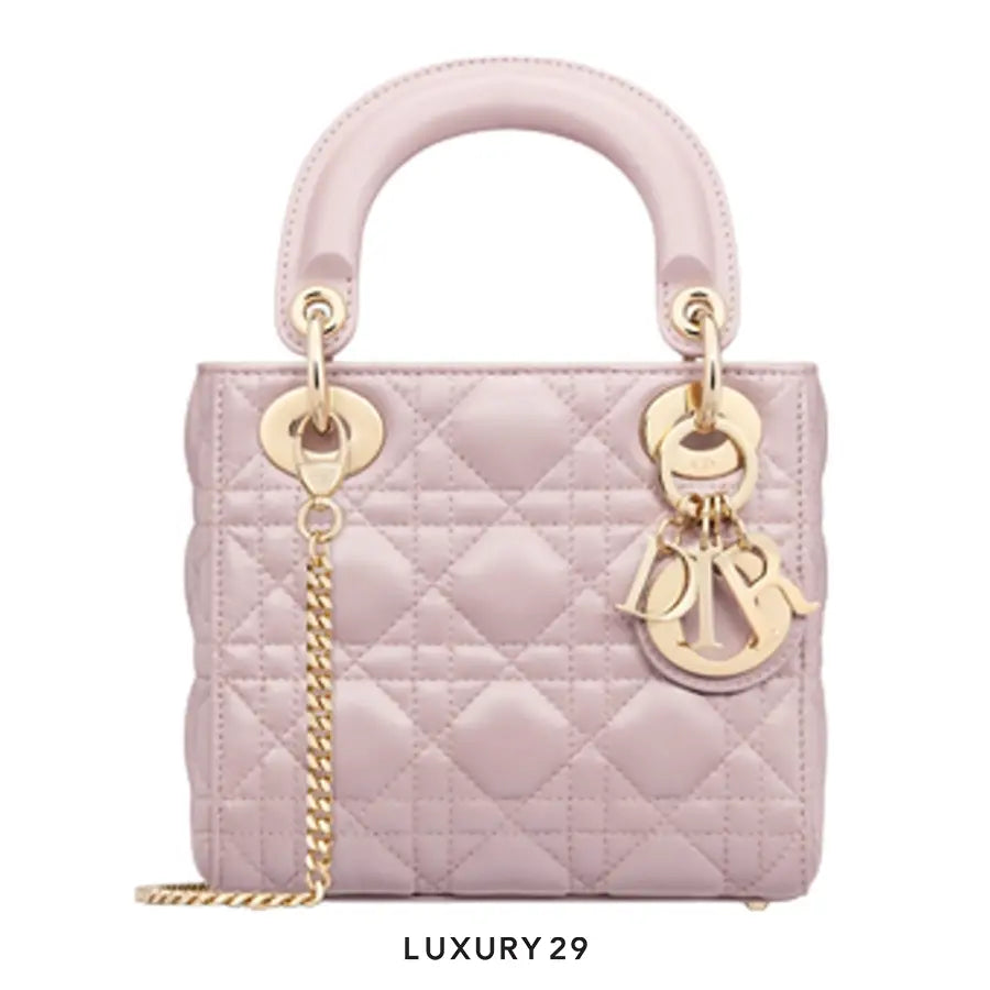 Dior Mini Lady Dior Bag Lotus Pearlescent Cannage Lambskin