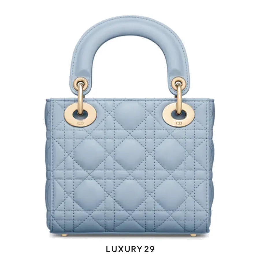 Dior Mini Lady Dior Bag Pale Blue Cannage Lambskin DIOR