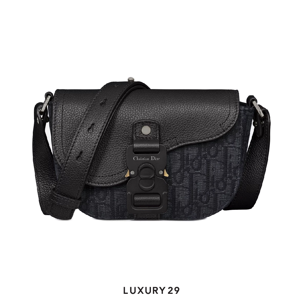 Dior Mini Saddle Messenger Bag with Flap Black DIOR