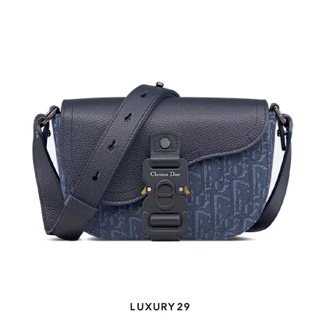 Dior Mini Saddle Messenger Bag with Flap NavyBlue DIOR
