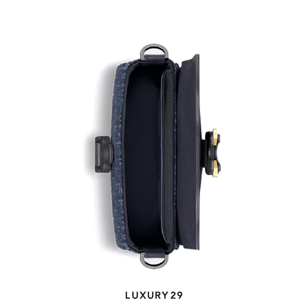 Dior Mini Saddle Messenger Bag with Flap NavyBlue DIOR
