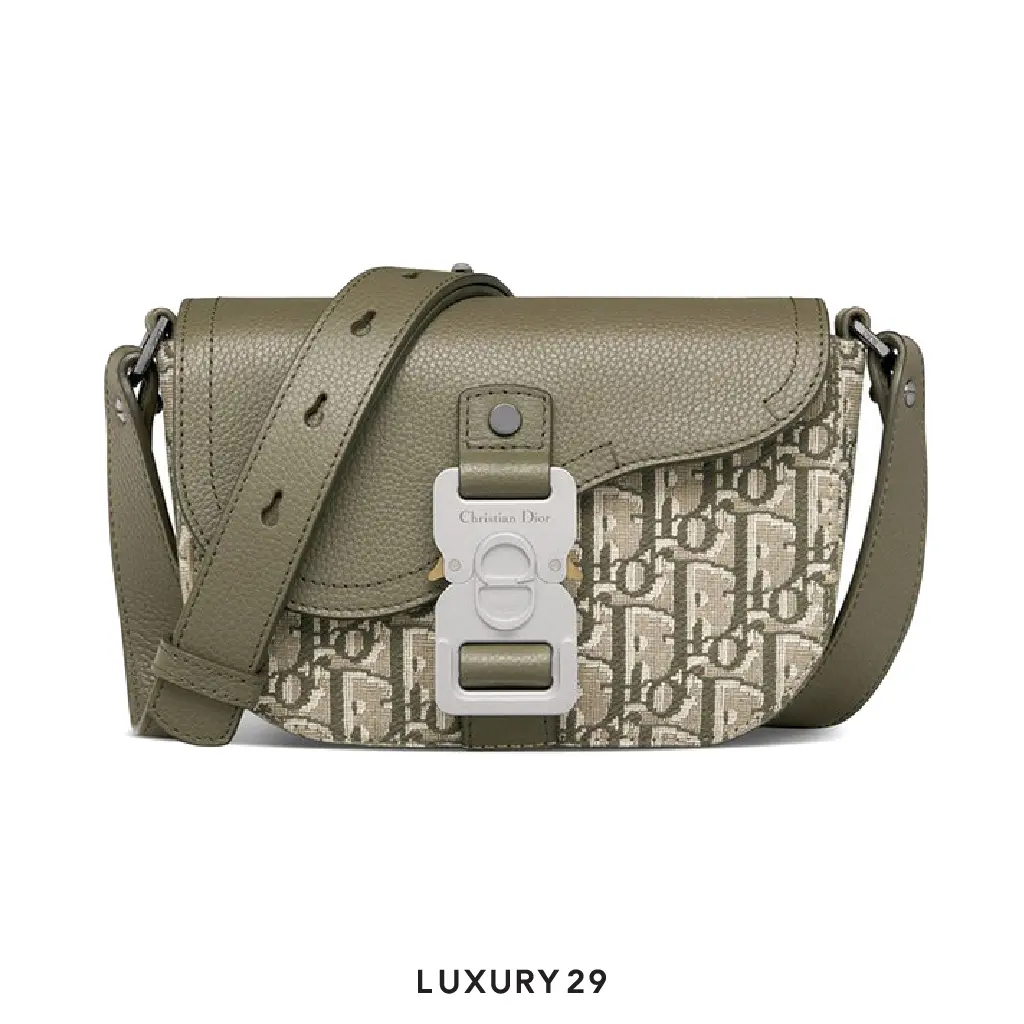Dior Mini Saddle Messenger Bag with Flap Vert DIOR Luxury29