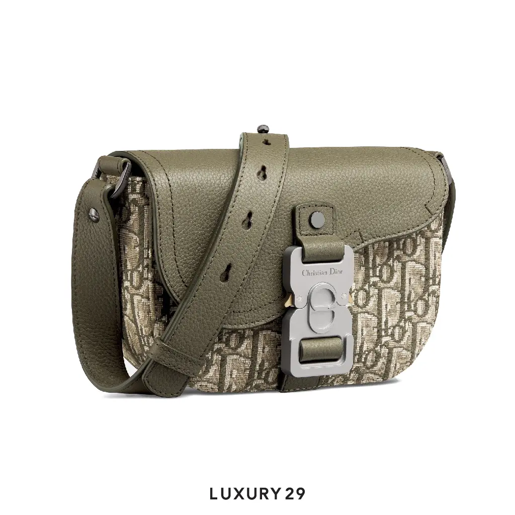 Dior Mini Saddle Messenger Bag with Flap Vert DIOR Luxury29