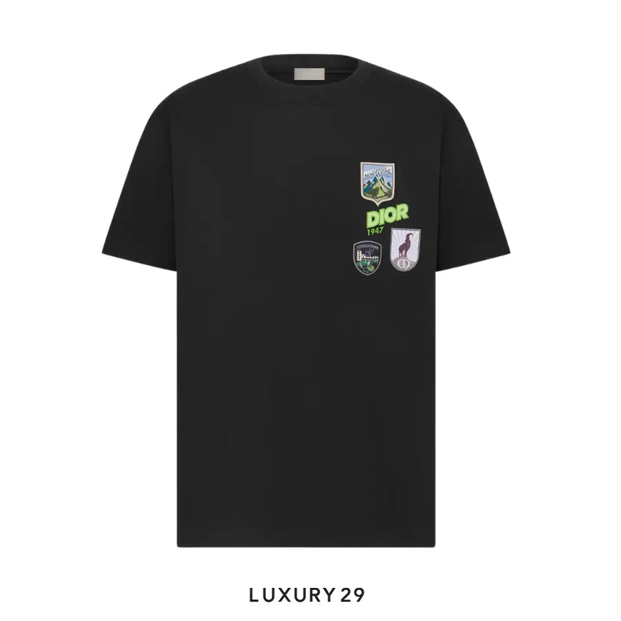 Dior Mountain T-Shirt Relaxed Fit Black Cotton Jersey